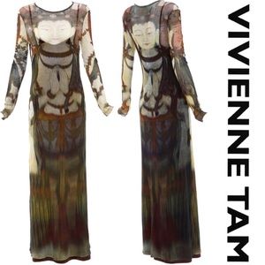 Vivienne Tam Buddha Collection Mesh Maxi